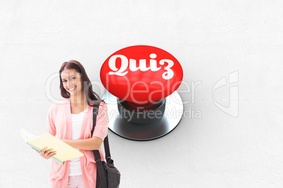 Quiz against digitally generated red push button