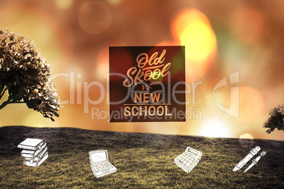 Composite image of school doodles