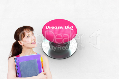 Dream big against pink push button