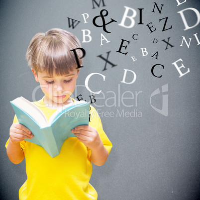 Composite image of pupil reading book