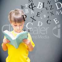 Composite image of pupil reading book