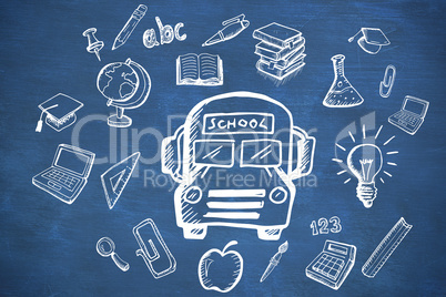 Composite image of education doodles