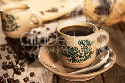 Traditional style Nan Yang coffee in vintage mug