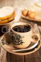 Traditional oriental Hainan coffee and breakfast