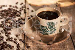 Traditional style Chinese coffee in vintage mug