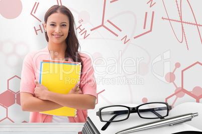 Composite image of pretty student smiling at camera