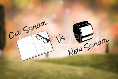 Composite image of old school vs new school