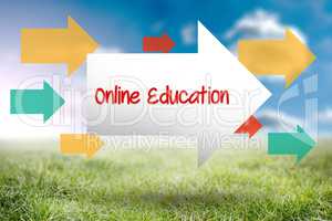 Online education against sunny landscape