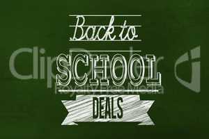 Composite image of back to school deals message