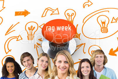 Rag week against orange push button