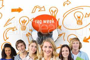 Rag week against orange push button