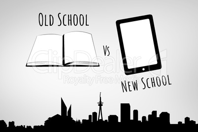 Composite image of old school vs new school