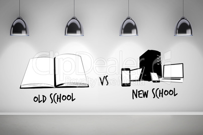 Composite image of old school vs new school