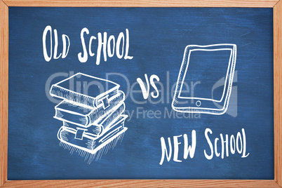 Composite image of old school vs new school doodle