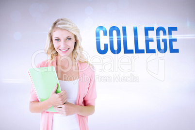 College against grey background