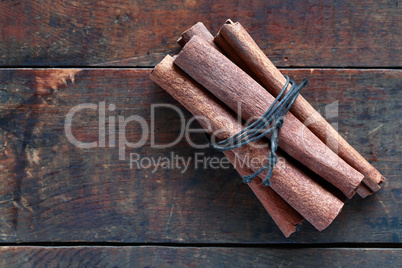 Dry Cinnamon On Wood