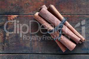 Dry Cinnamon On Wood