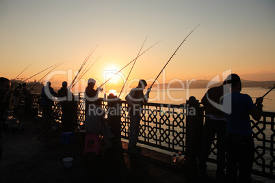 Fishermen On Galata Bridge