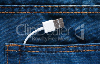 USB-cable In Jeans Pocket