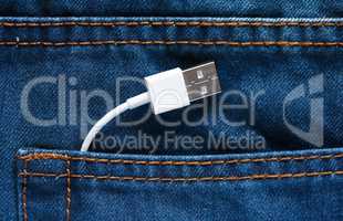 USB-cable In Jeans Pocket