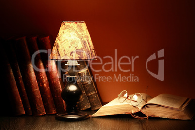 Lamp And Books