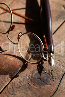 Old Spectacles And Pen