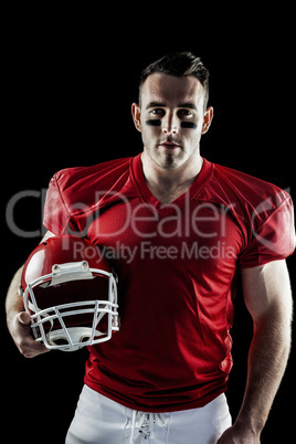 American football player looking at camera American football player looking at camera