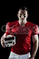 American football player looking at camera