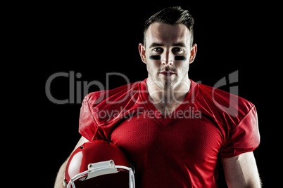 American football player looking at camera American football player looking at camera