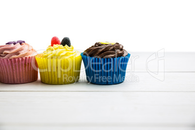 Delicious cupcakes on a table