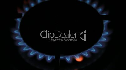 Kitchen burner blue flame
