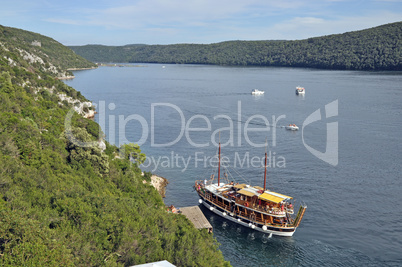 Boot auf dem Limfjord, Istrien, Kroatien