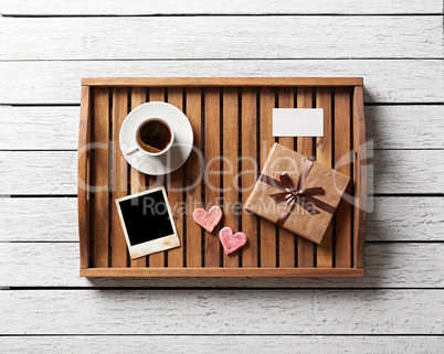 Photo frame and hearts gift box