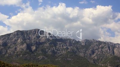 Clouds over cliffs