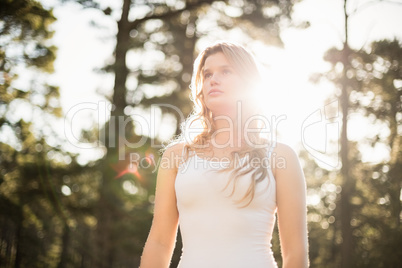 Young jogger looking at something in the distance