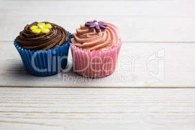 Delicious cupcakes on a table