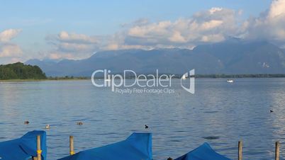 Panorama of lake Chiemsee in Bavaria, Germany