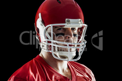 American football player looking at camera