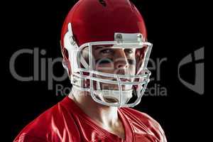 American football player looking at camera