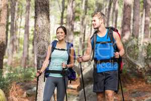 Happy joggers standing