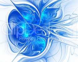 Abstract fractal design. Blue melting metal.