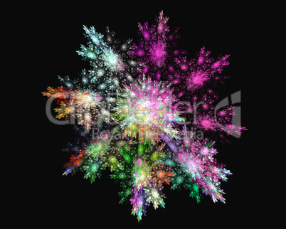 Abstract fractal design. Colourful snowflake.