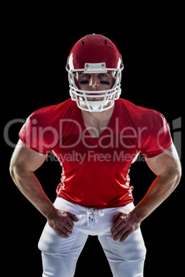American football player looking at camera American football player looking at camera