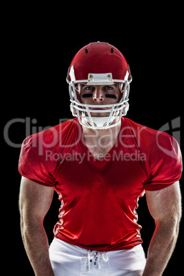 American football player looking at camera