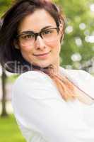 Beautiful brunette in the park