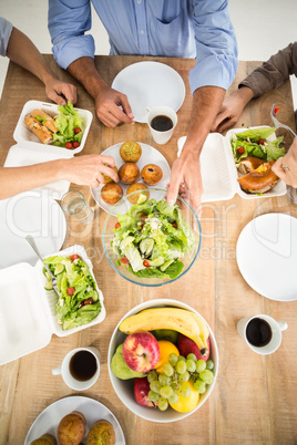 Business people having lunch together