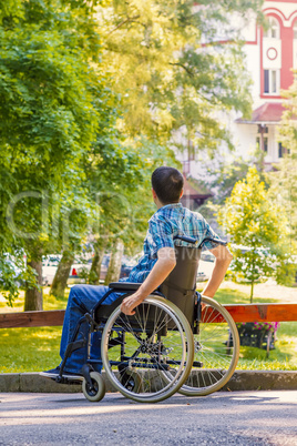 young man in wheelchair