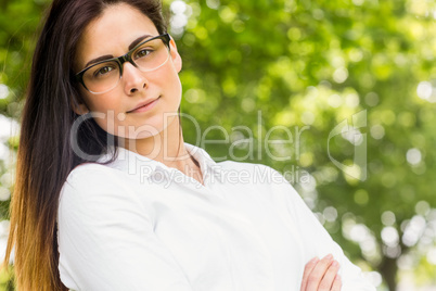 Beautiful brunette in the park