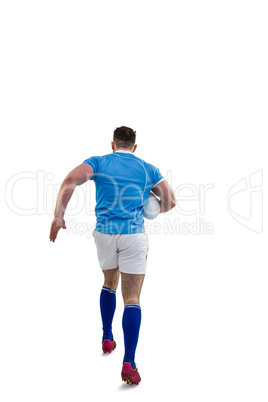 Rugby player running with the ball