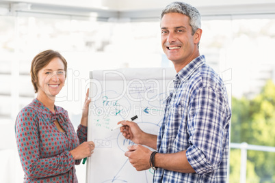 Casual business colleagues preparing presentation